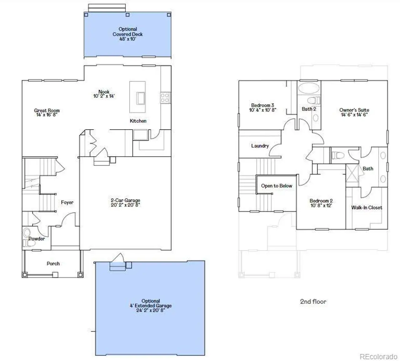 2D floor plan layout of this home in Sky Ranch, Watkins, CO (Image 2).