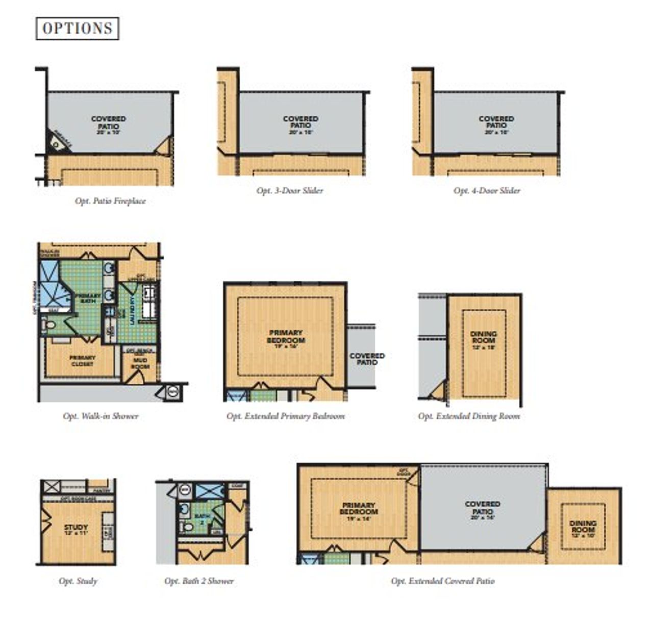 2D floor plan layout for the Avanti by Epcon Communities in Ladera Little Elm, Little Elm, TX (Image 2). 2D floor plan layout for the Avanti by Epcon Communities in Ladera Little Elm, Little Elm, TX (Image 2).