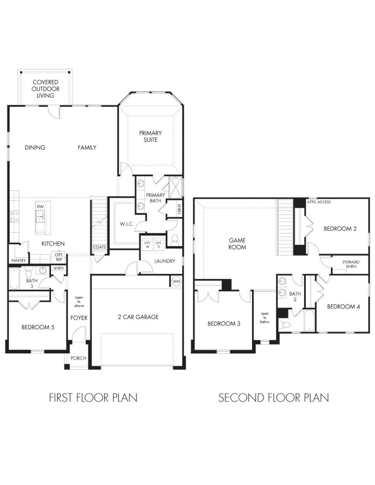 2D floor plan layout of this home in Colony at Cole Springs - Boulevard Collection, Buda, TX (Image 2).