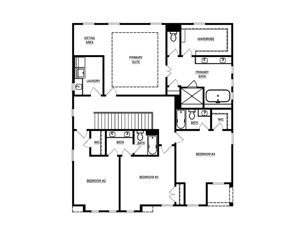 2D floor plan layout for the The Carie by Heatherland Homes in Livingstone Park, Kennesaw, GA (Image 2).