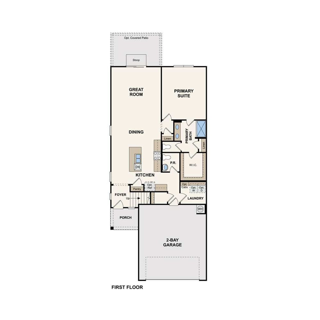 2D floor plan layout of this home in Millican Grove, San Antonio, TX (Image 2).