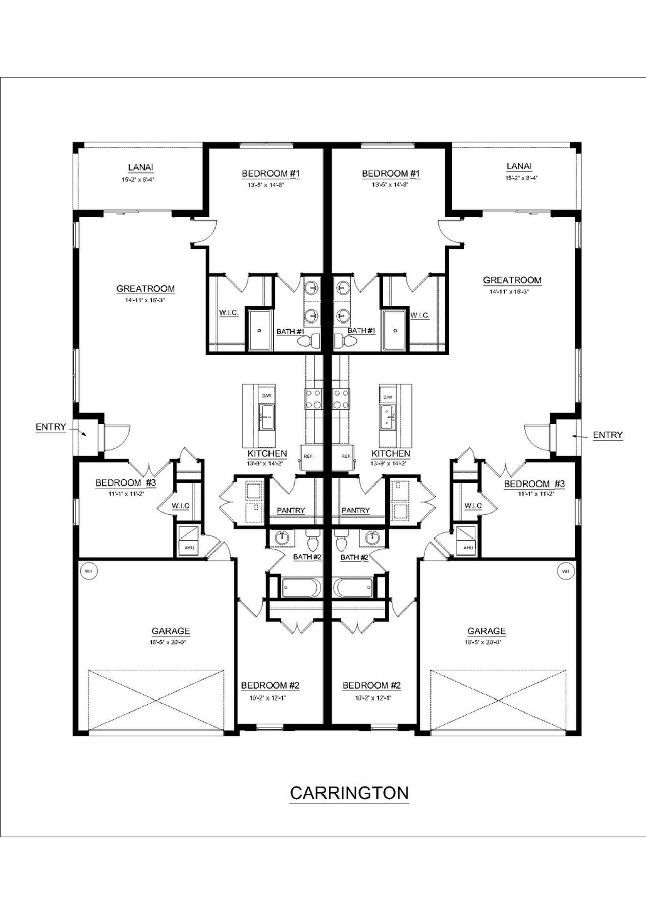 2D floor plan layout for the CARRINGTON by D.R. Horton in Palmetto Landing at Babcock Ranch, Punta Gorda, FL (Image 2). 2D floor plan layout for the CARRINGTON by D.R. Horton in Palmetto Landing at Babcock Ranch, Punta Gorda, FL (Image 2).