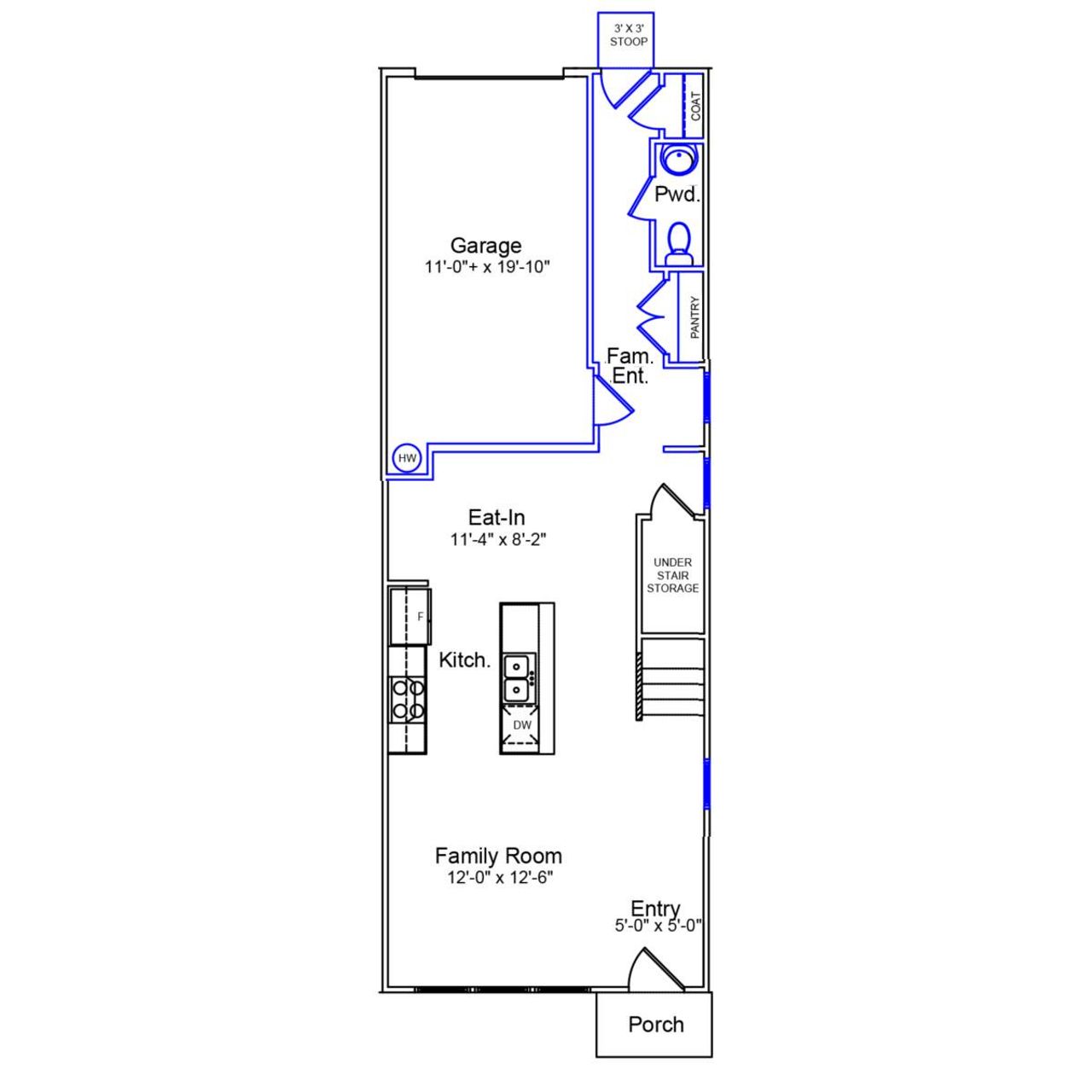 2D floor plan layout of this home in Renaissance at White Oak, Garner, NC (Image 2).