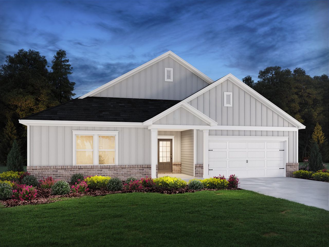 Representative exterior photo of a completed home built from the Edgewood by Meritage Homes in Vines at Mill Creek - Legacy Series, Braselton, GA (Image 2).