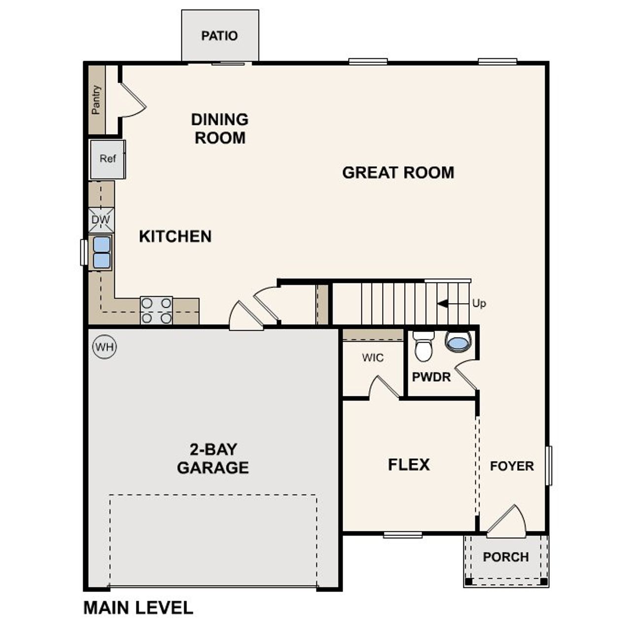2D floor plan layout of this home in The Ridge at Twin Rivers, Covington, GA (Image 2).