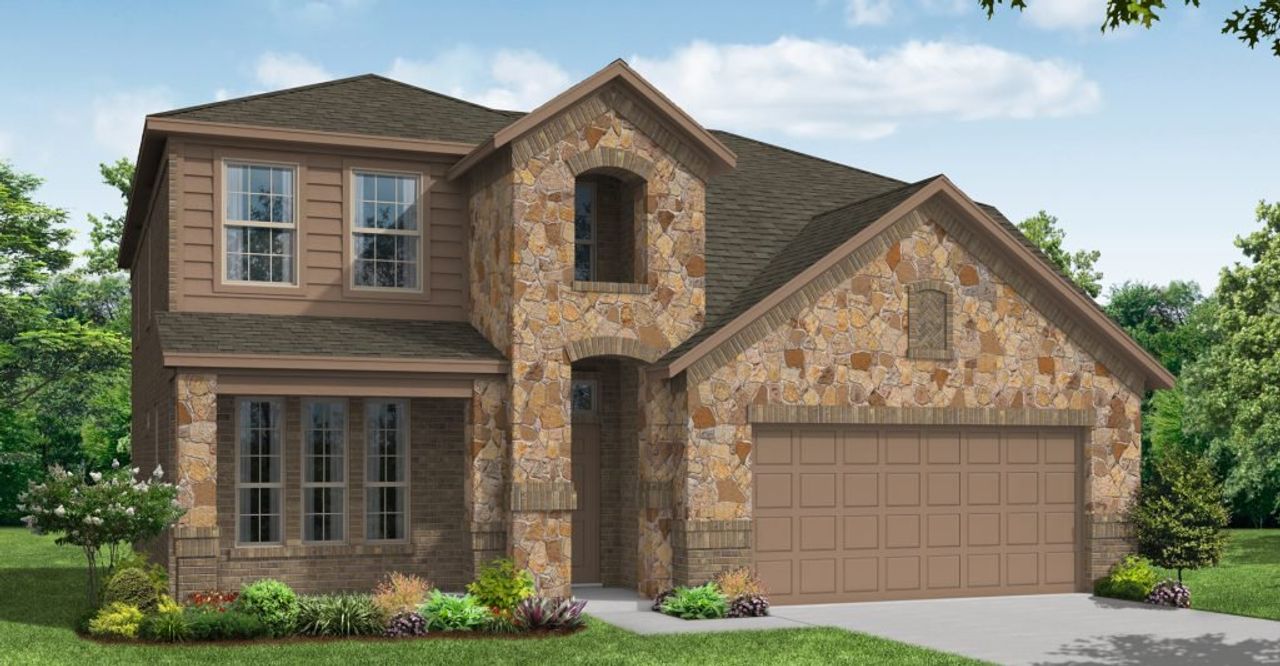 Representative exterior photo of a completed home built from the Raleigh by Impression Homes in ValleyBrooke, Mesquite, TX (Image 2).