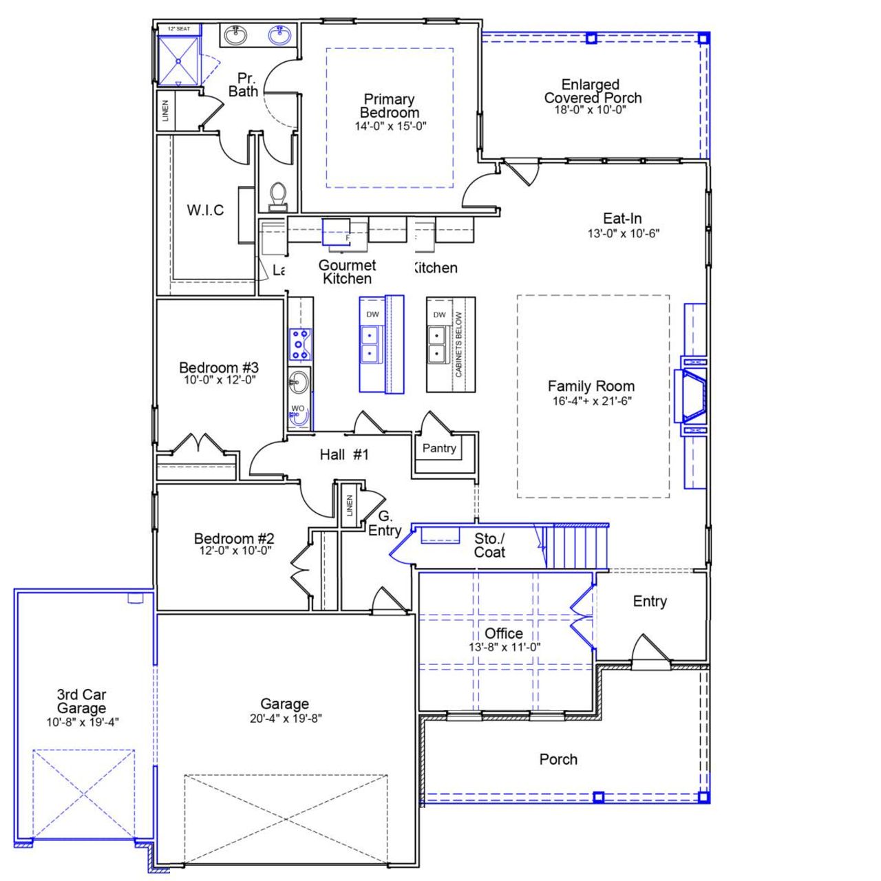 2D floor plan layout of this home in Lilah Grove, Summerfield, NC (Image 2).