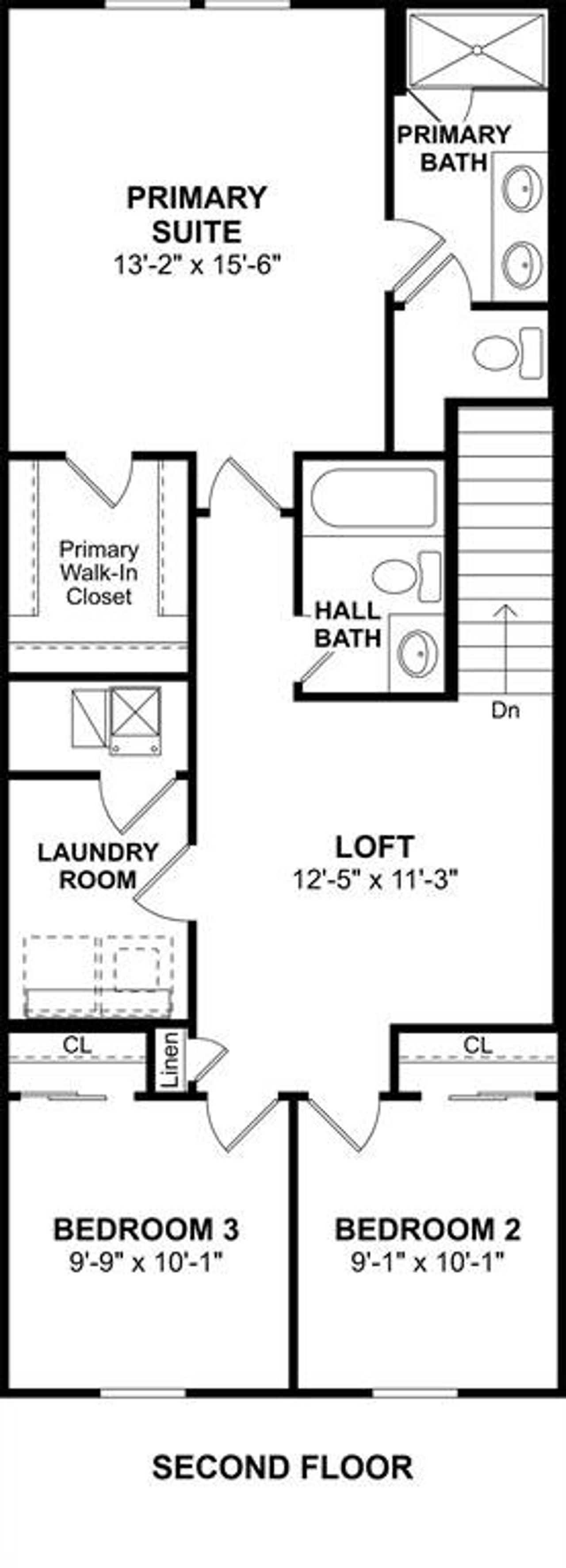 2D floor plan layout of this home in Providence Commons, Providence Village, TX (Image 2).