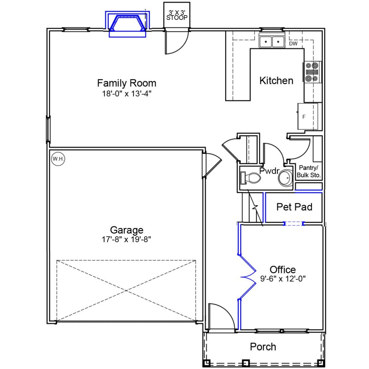 2D floor plan layout of this home in Killians Crossing, Blythewood, SC (Image 2).