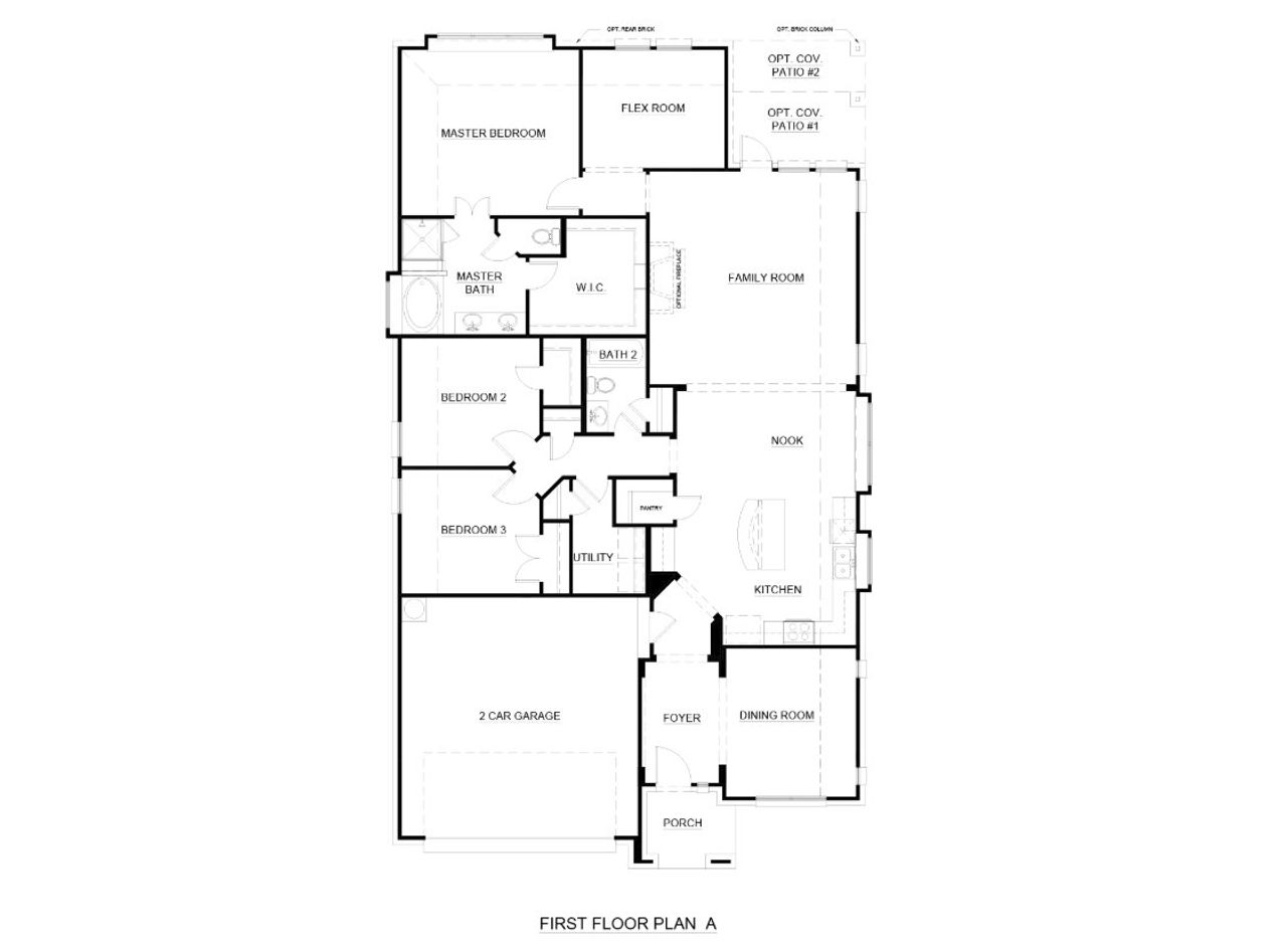 2D floor plan layout for the Concept 2065 by Risewell Homes in El Dorado, Granbury, TX (Image 2).
