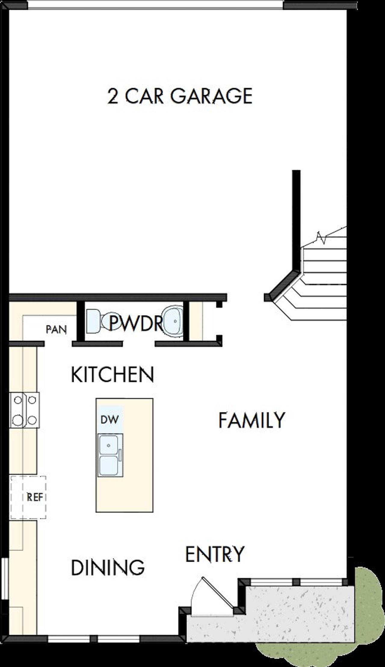 2D floor plan layout of this home in Crosscreek Walk  – Courtyard, Charleston, SC (Image 2).
