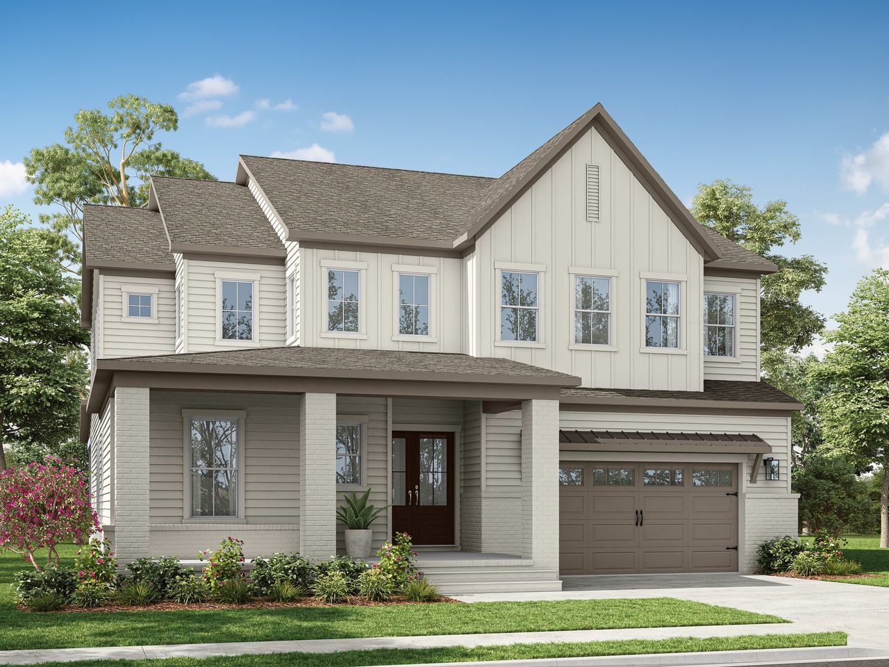 Representative exterior photo of a completed home built from the Kingsley by Tri Pointe Homes in Castleberry Reserve, Apex, NC (Image 2).