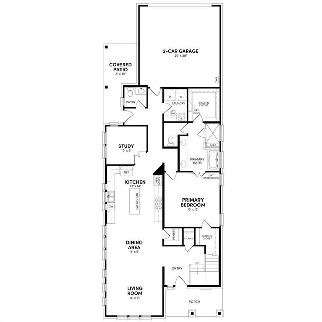 2D floor plan layout of this home in The Grove Frisco, Frisco, TX (Image 2).