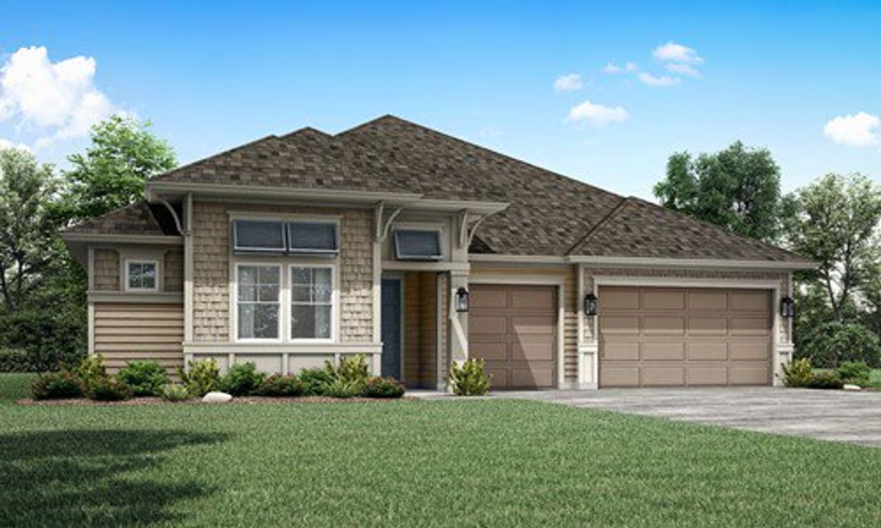 Representative exterior photo of a completed home built from the Bella Colina 2612 by Dostie Homes in Marshes of Madeira, St. Augustine, FL (Image 2).