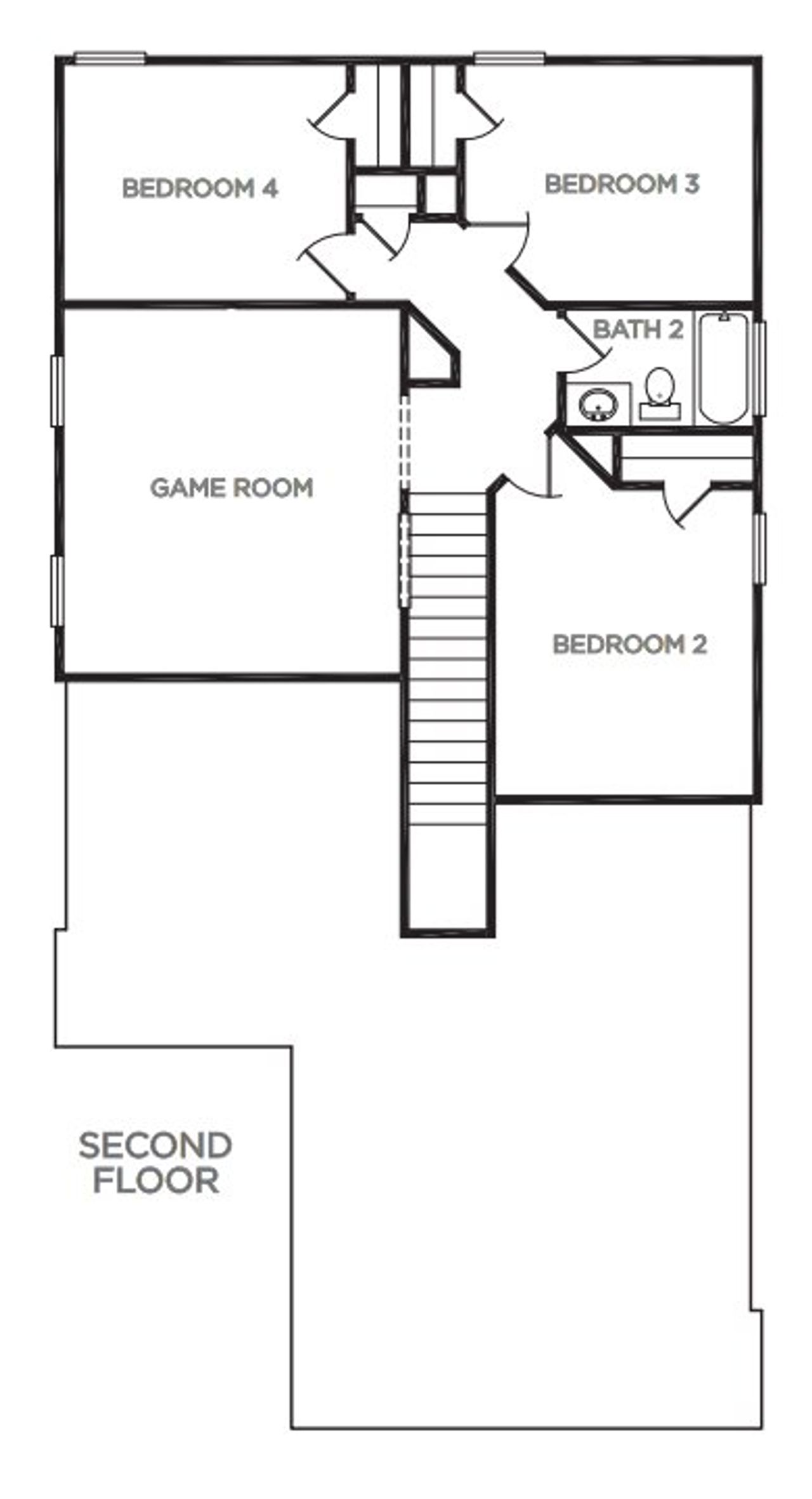 2D floor plan layout for the The Chesapeake by McKinley Homes in Colony at Pinehurst, Pinehurst, TX (Image 2).
