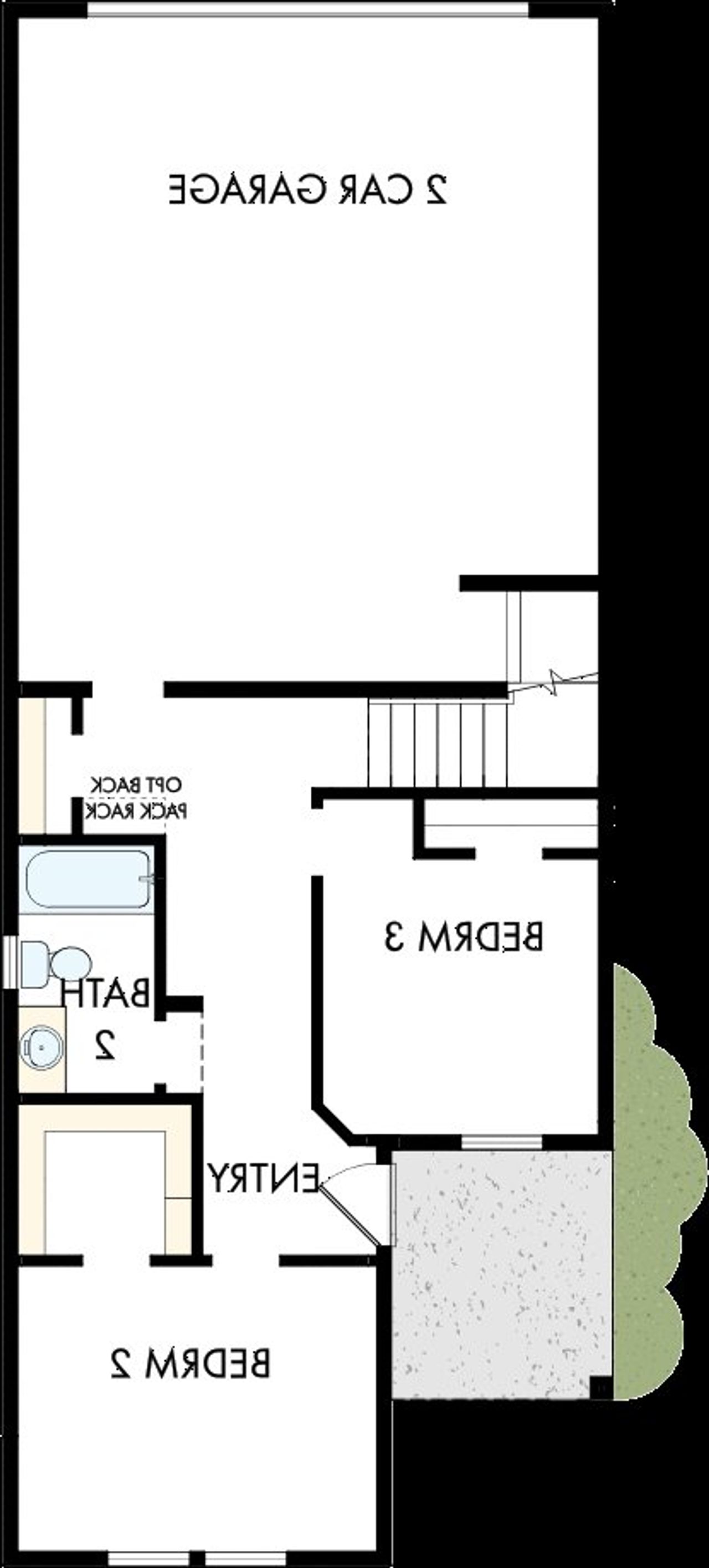 2D floor plan layout of this home in Heritage Green – The Cottage Collection, Columbia, TN (Image 2).