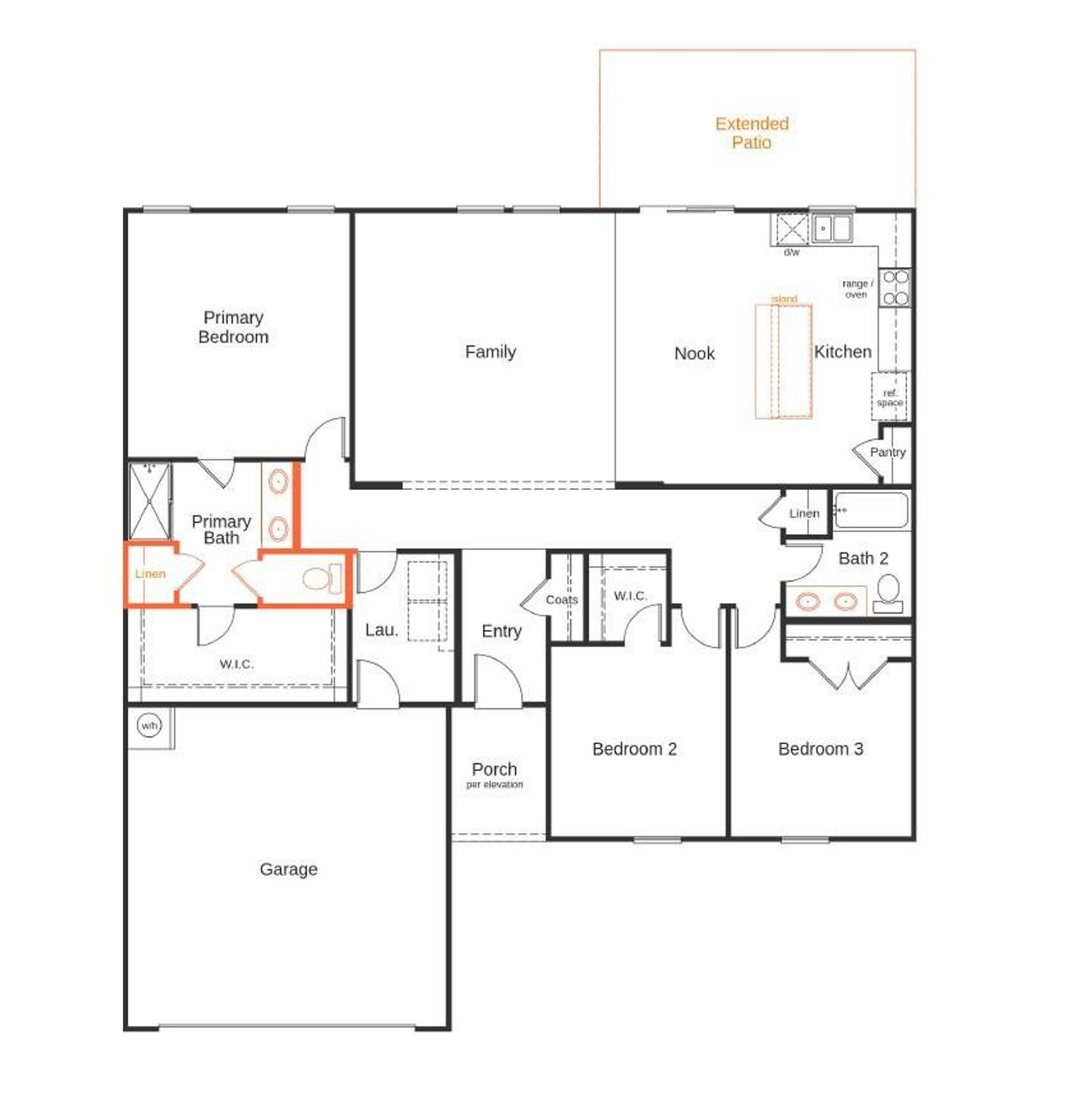 2D floor plan layout of this home in Bella Vista Heritage, Denver, NC (Image 2). 2D floor plan layout of this home in Bella Vista Heritage, Denver, NC (Image 2).