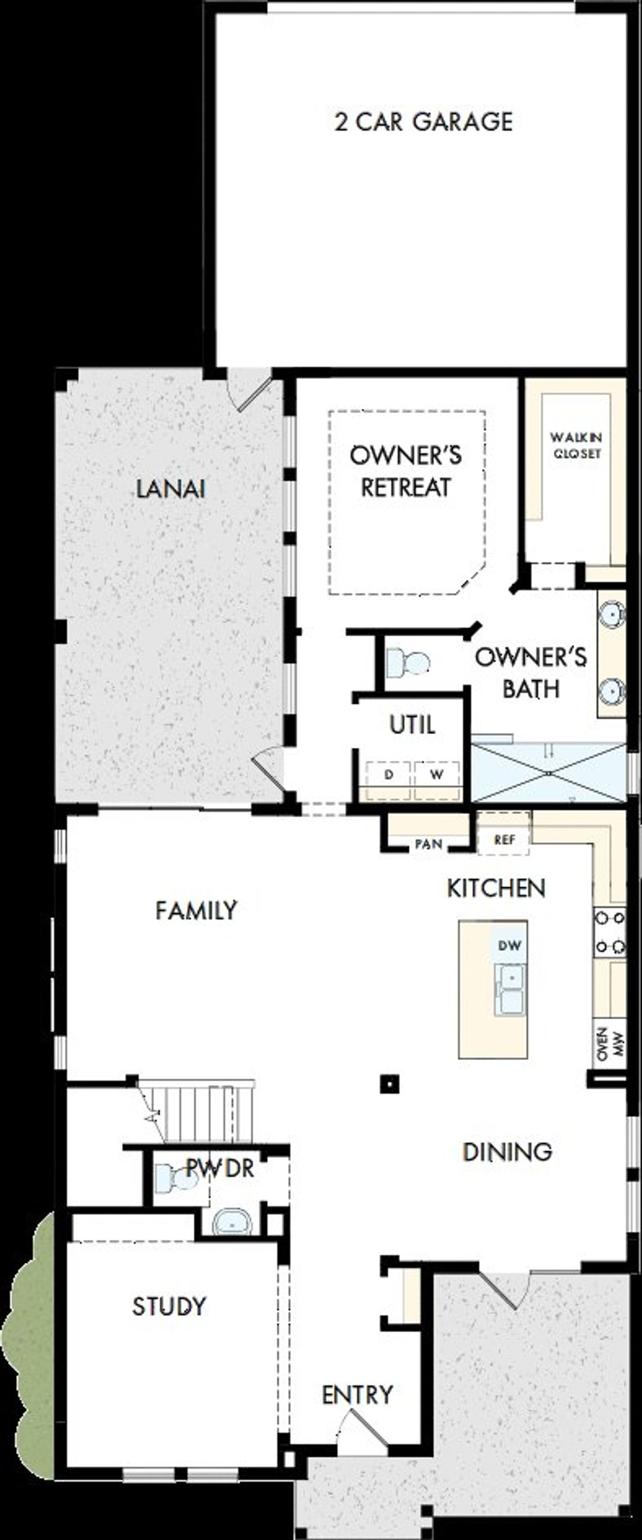 2D floor plan layout of this home in Reflections at Olympus – Legacy, Clermont, FL (Image 2).