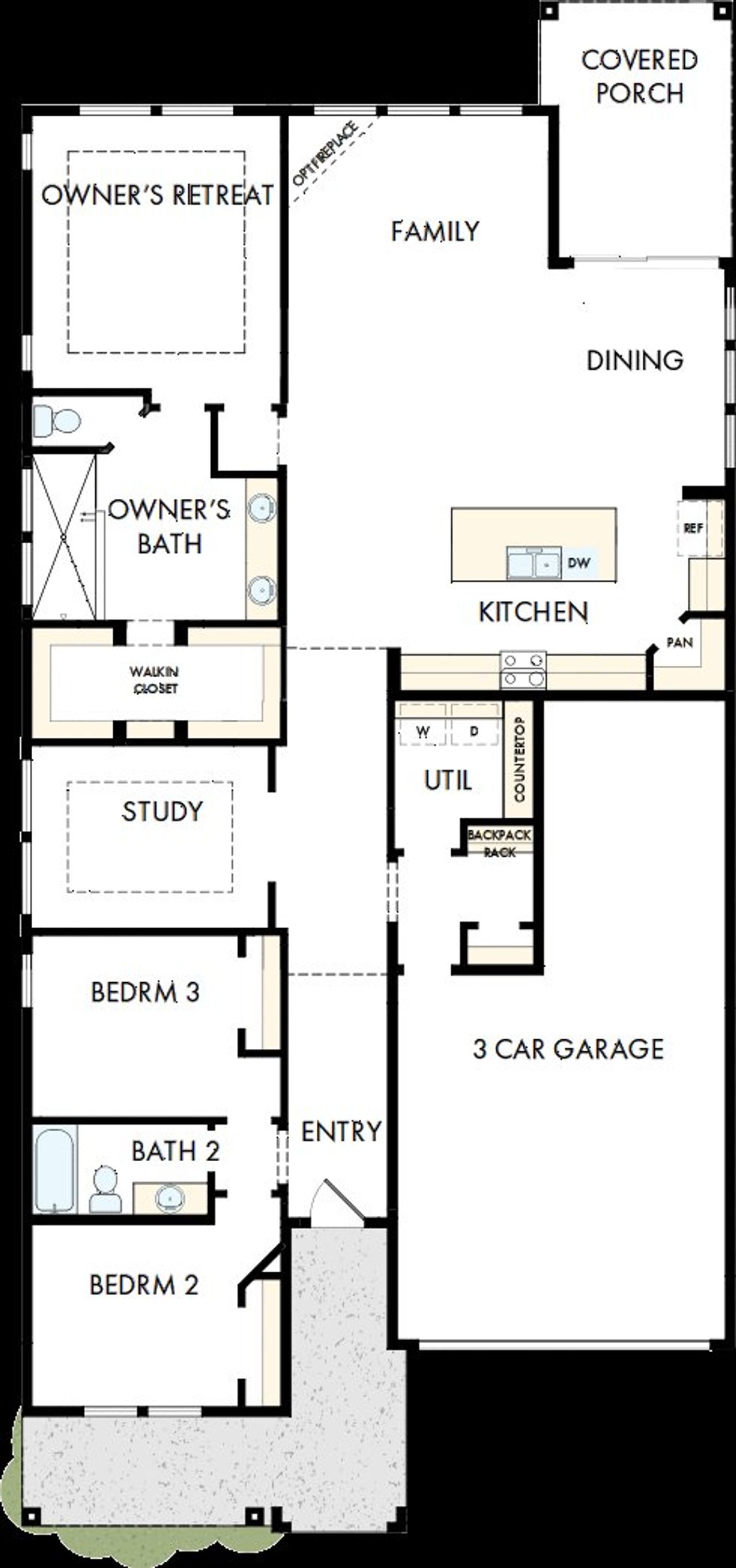 2D floor plan layout of this home in Two Step Farm 50', Montgomery, TX (Image 2). 2D floor plan layout of this home in Two Step Farm 50', Montgomery, TX (Image 2).