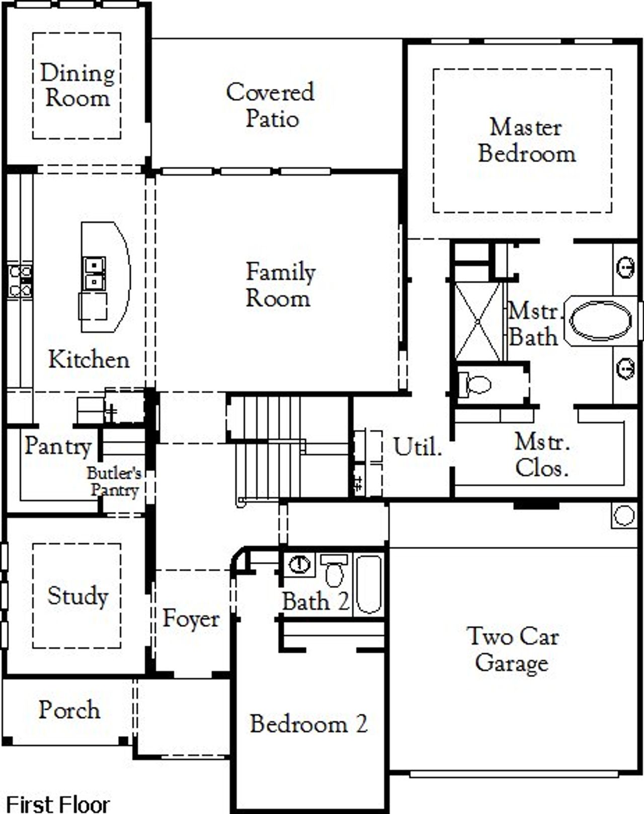 2D floor plan layout of this home in Wildflower Ranch, Fort Worth, TX (Image 2).
