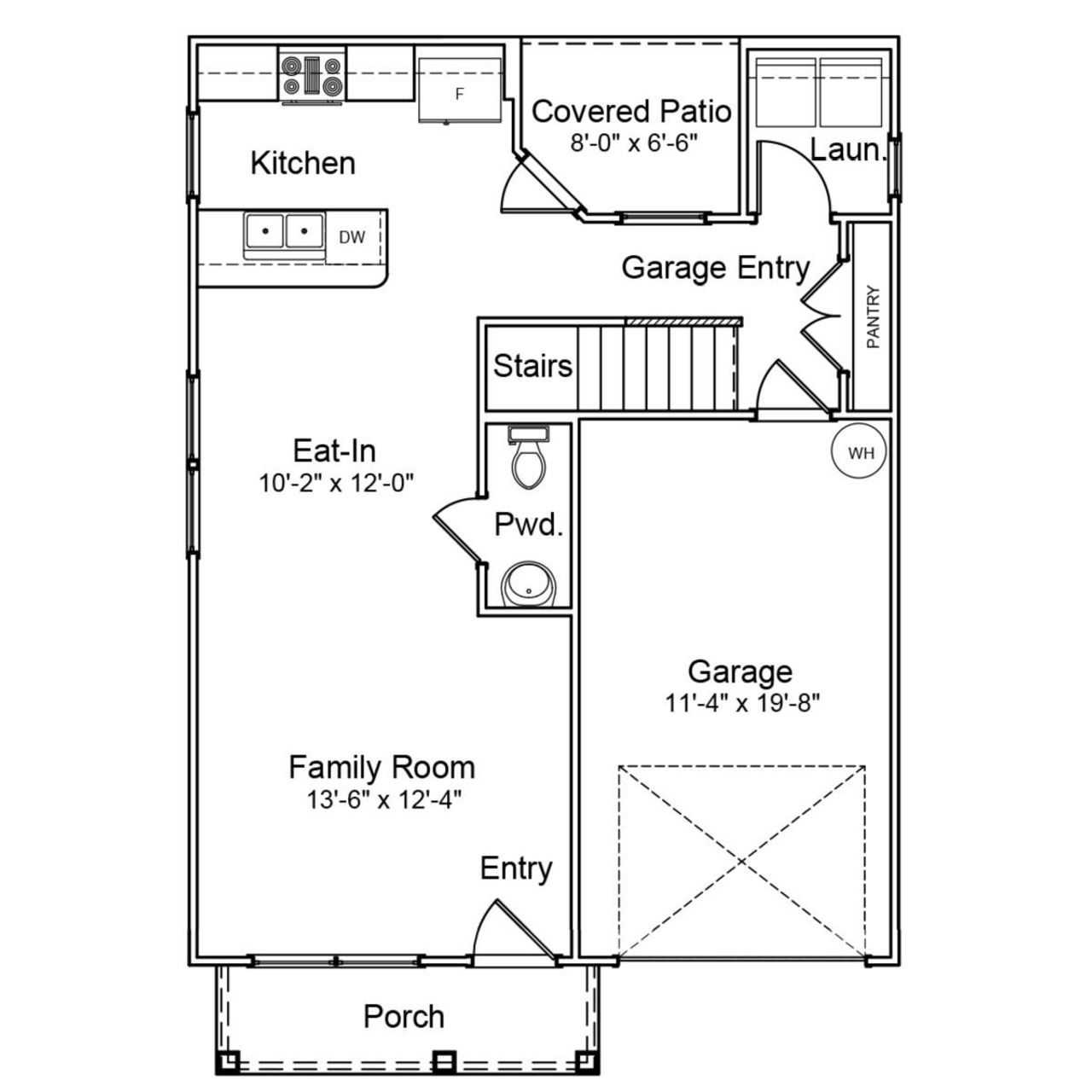2D floor plan layout of this home in Cambridge Reserve, Angier, NC (Image 2).