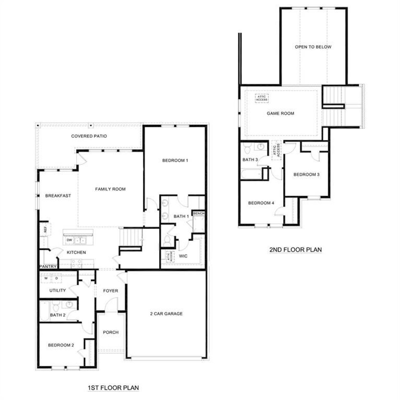 2D floor plan layout of this home in Lilybrooke at Legacy Hills, Celina, TX (Image 2).