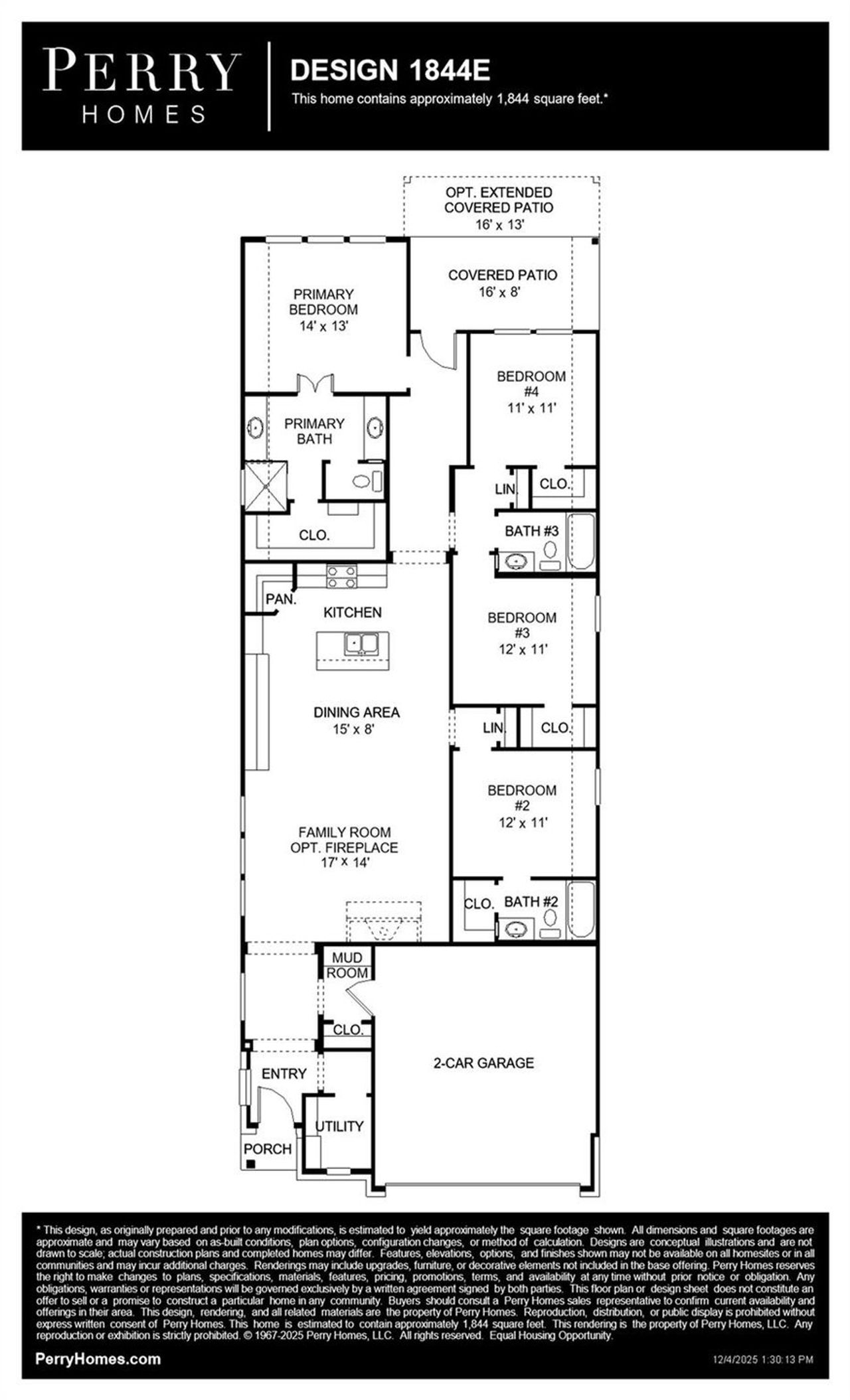2D floor plan layout of this home in Easton Park, Austin, TX (Image 2).