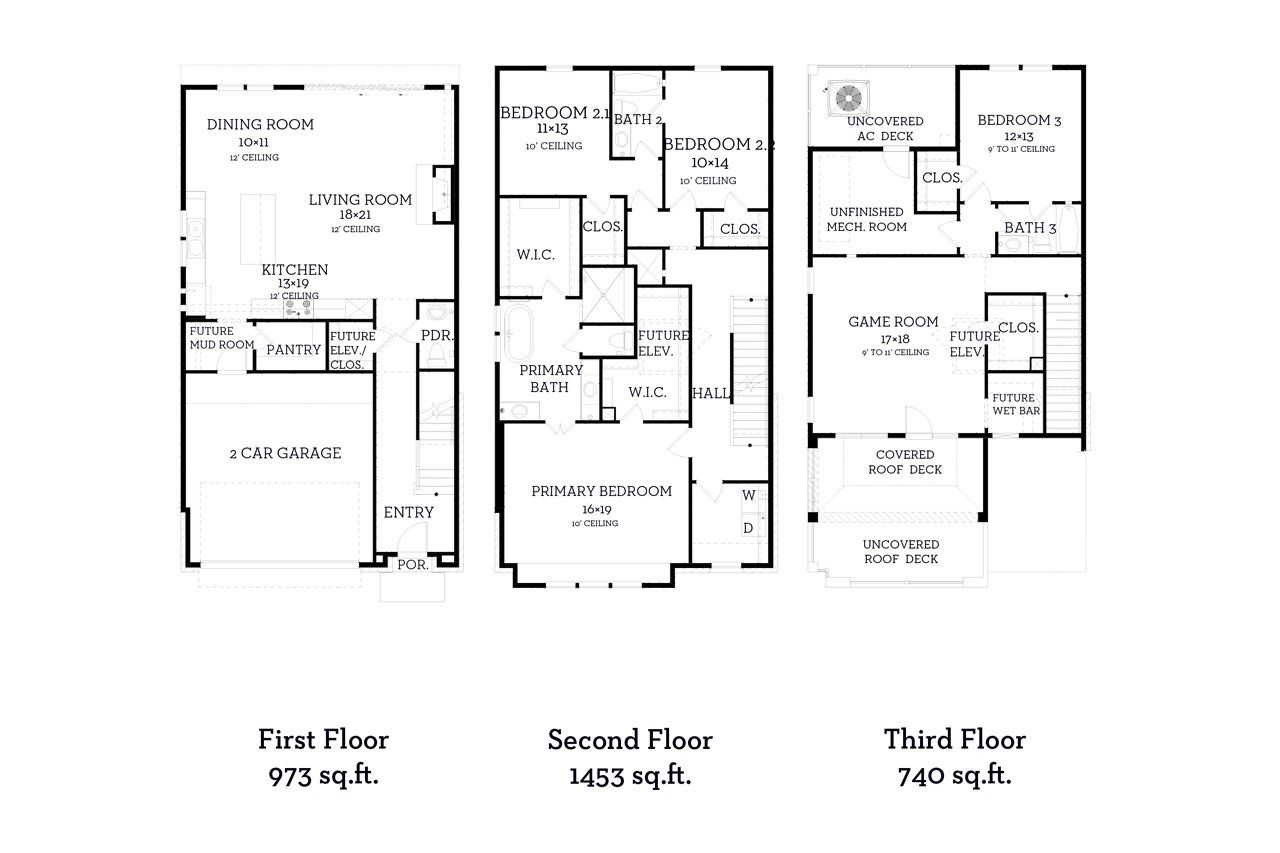 2D floor plan layout of this home in Cottage Grove Lake Phase 2, Houston, TX (Image 2).