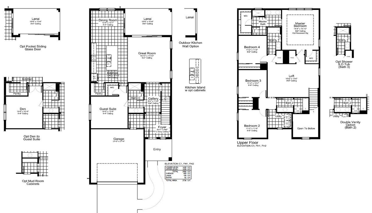 2D floor plan layout for the Vision by Neal Communities in Canoe Creek, Parrish, FL (Image 2).