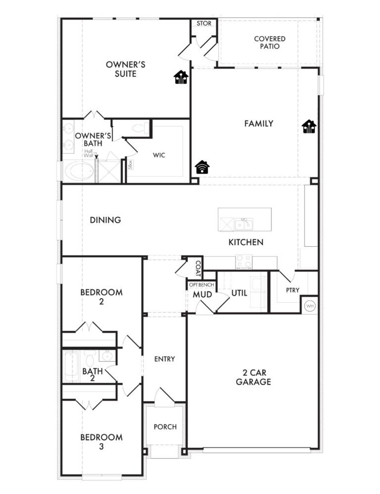 2D floor plan layout of this home in Mercer Meadows, Royse City, TX (Image 2).