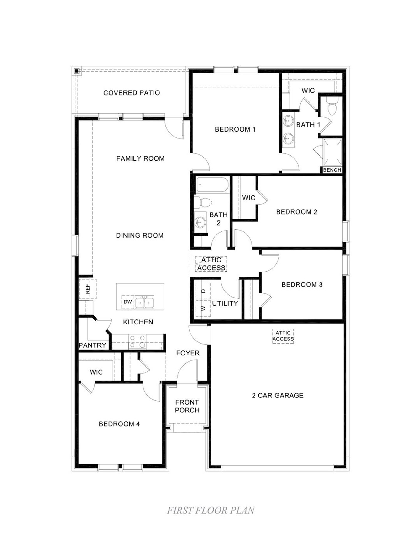 2D floor plan layout of this home in Windchime, Celina, TX (Image 2).