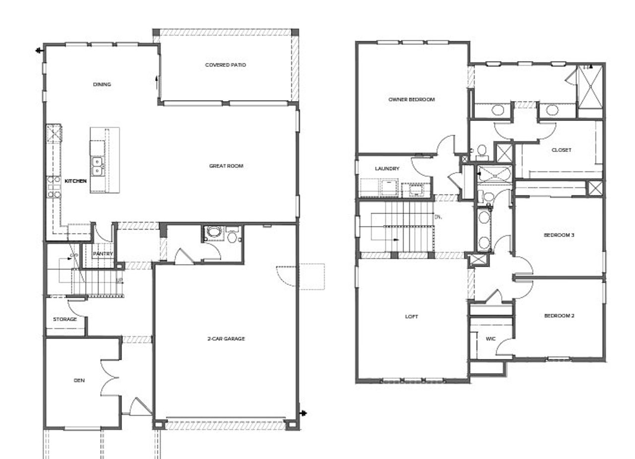 2D floor plan layout for the RESIDENCE #3 by Porchlight Homes in Ocotillo Lane, Phoenix, AZ (Image 2).