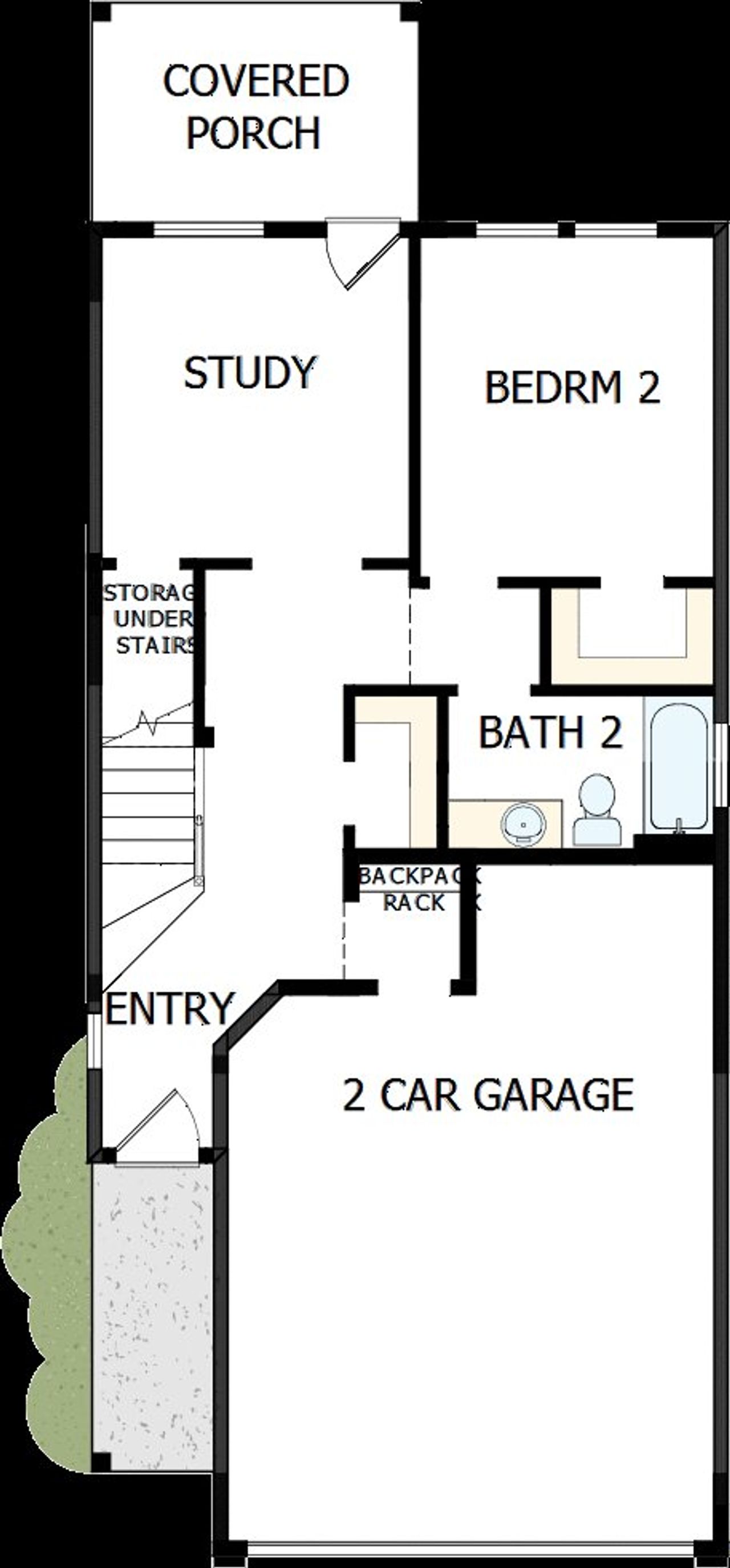 2D floor plan layout of this home in The Twilight at Goodnight Ranch, Austin, TX (Image 2).