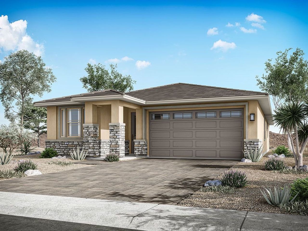 Representative exterior photo of a completed home built from the Pinehurst by William Ryan Homes in Fairways in Victory at Verrado, Buckeye, AZ (Image 2).