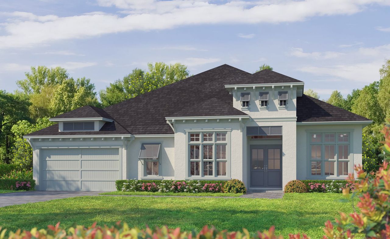 Representative exterior photo of a completed home built from the Bella - Estate Series | 100' Wide Lots by ICI Homes in The Reserve at Plantation Bay, Bunnell, FL (Image 2).