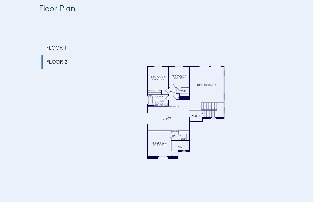 2D floor plan layout of this home in Legado West, Queen Creek, AZ (Image 2).