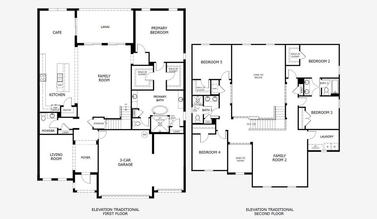 2D floor plan layout for the Exbury by Risewell Homes in Trinity Gardens, Deland, FL (Image 2).