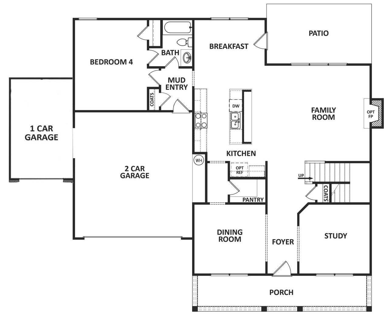 2D floor plan layout of this home in Weslyn Park, Social Circle, GA (Image 2).