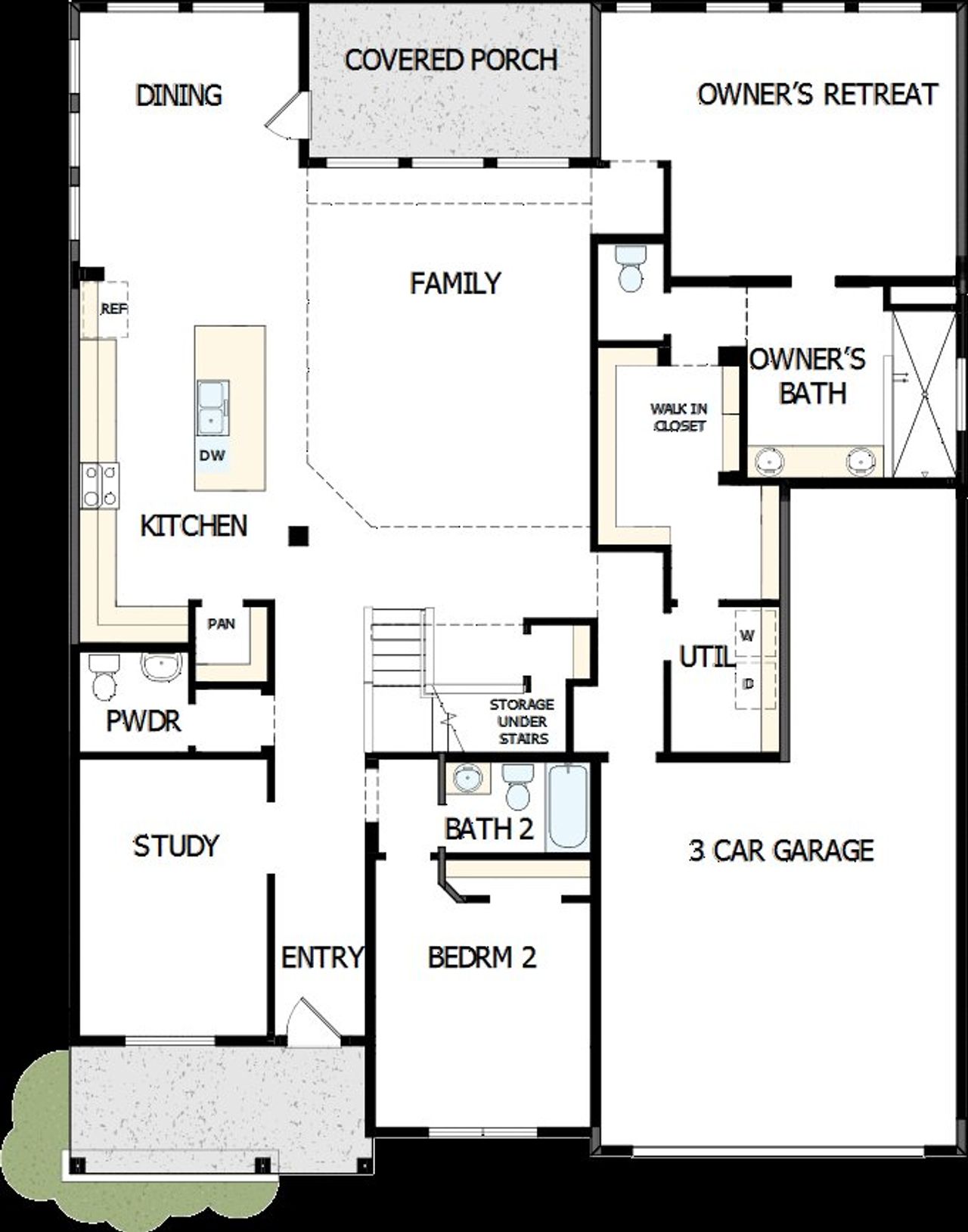 2D floor plan layout of this home in The Grand Prairie 60’s, Hockley, TX (Image 2).