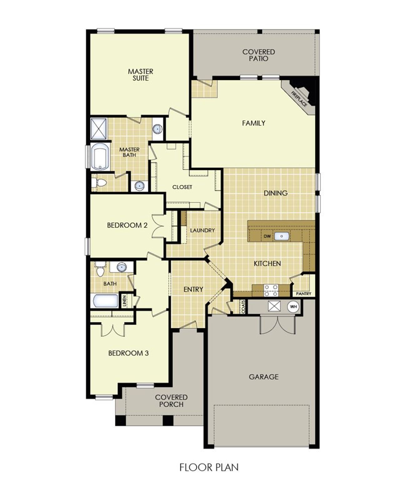 2D floor plan layout for the The Palomino by Wyldewood Homes in Washington Meadows, Sherman, TX (Image 2).