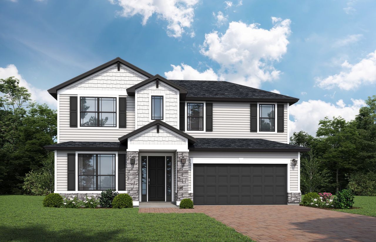 Representative exterior photo of a completed home built from the Brisbane II by SEDA New Homes in Weston Woods, Jacksonville, FL (Image 2).
