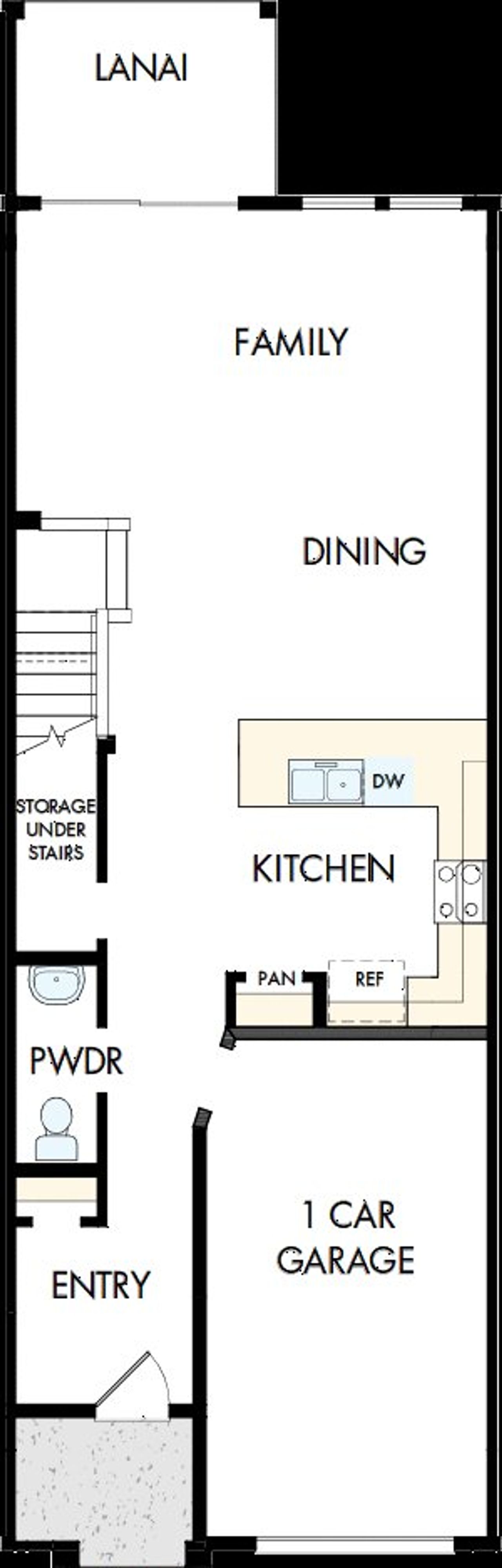 2D floor plan layout of this home in Waterset Townhomes, Apollo Beach, FL (Image 2).