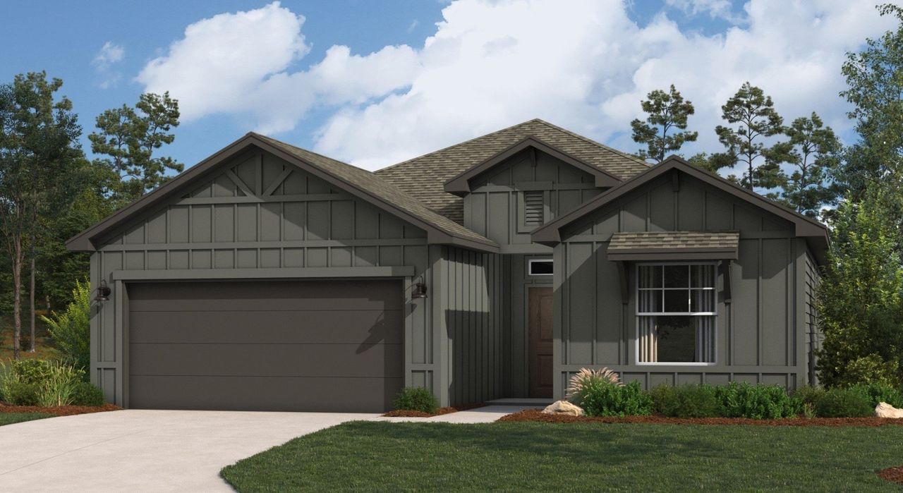 Representative exterior photo of a completed home built from the Jasmine by Hakes Brothers in Veranda Signature, San Antonio, TX (Image 2).