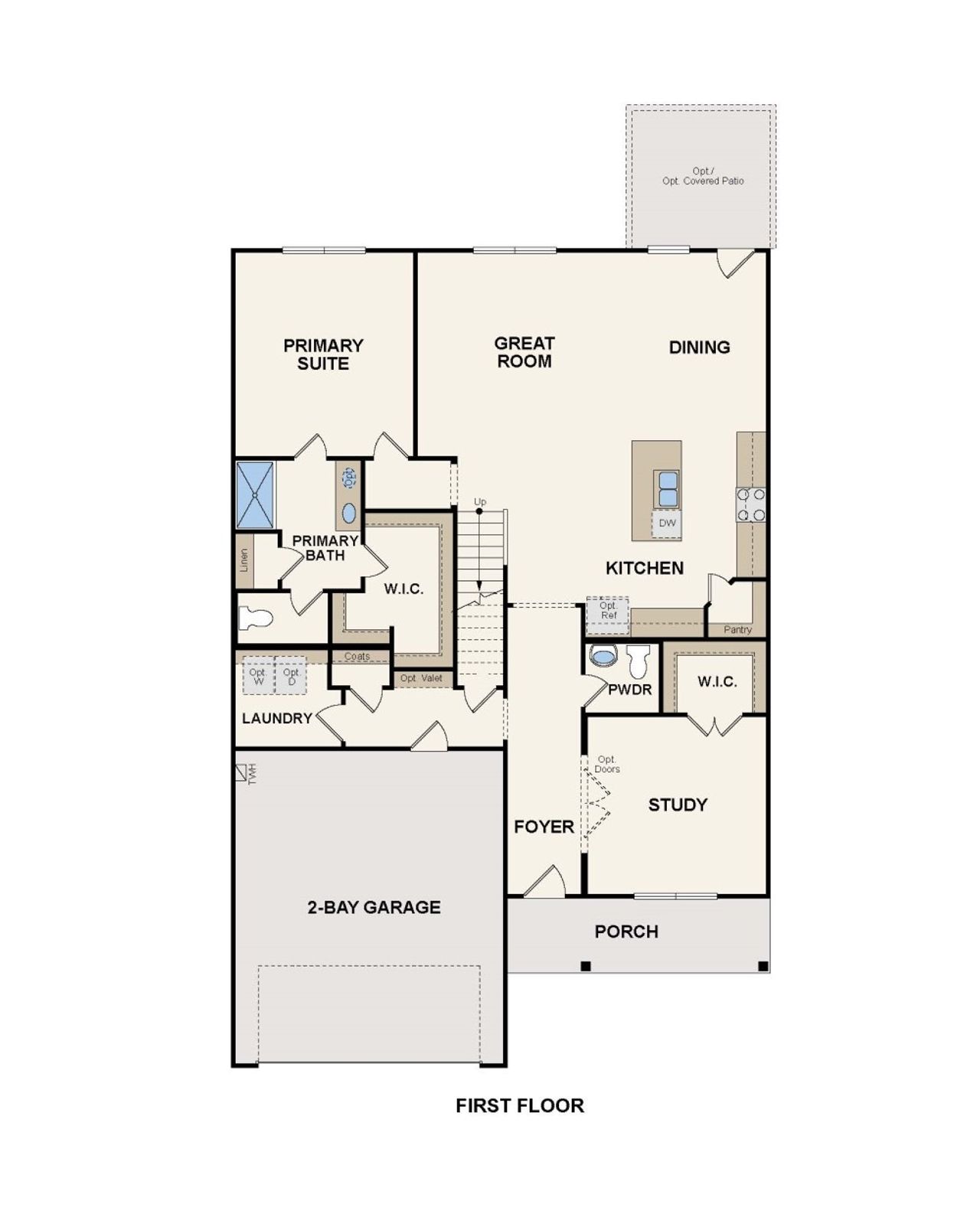 2D floor plan layout for the SINCLAIR by Century Communities in Magnolia Springs, Montgomery, TX (Image 2).