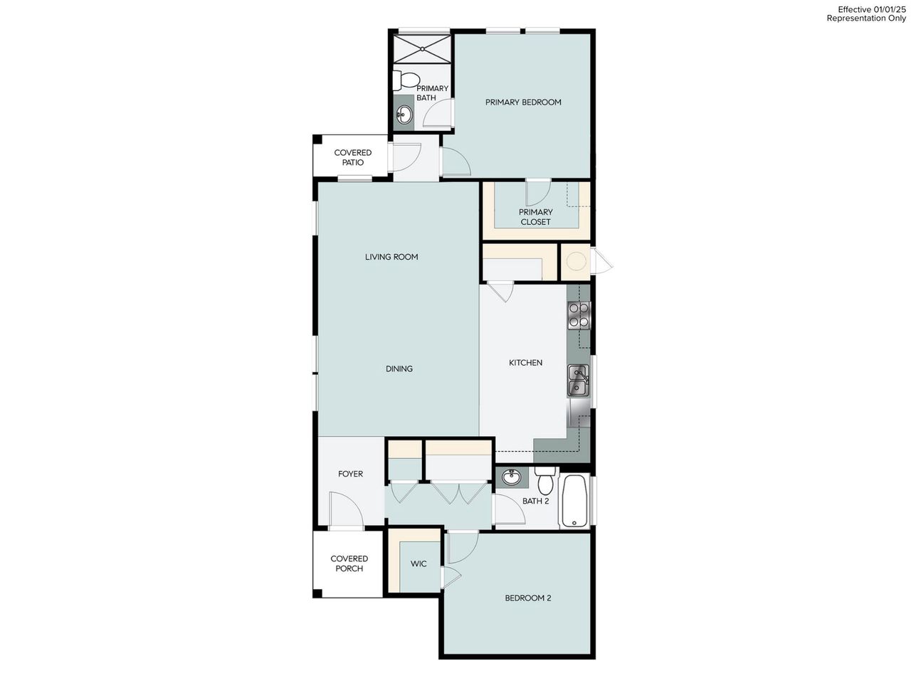 2D floor plan layout of this home in Casetta Ranch, Kyle, TX (Image 2).