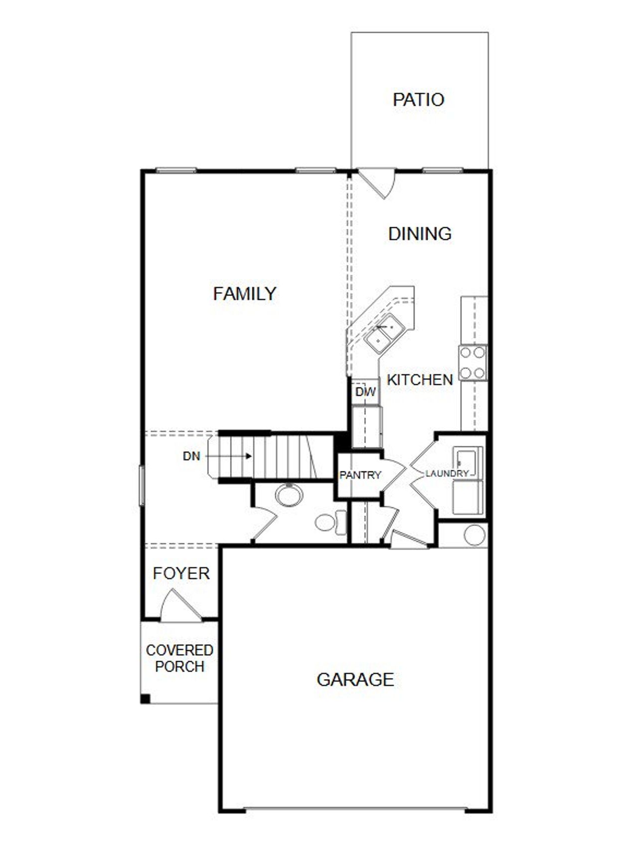 2D floor plan layout of this home in The Retreat at Browns Ridge, Newnan, GA (Image 2).