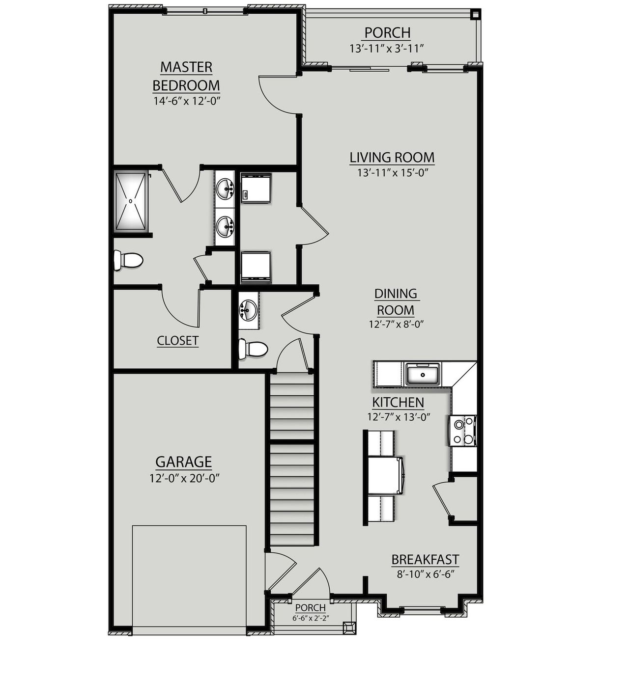 2D floor plan layout of this home in Saddlebrook, Murfreesboro, TN (Image 2).