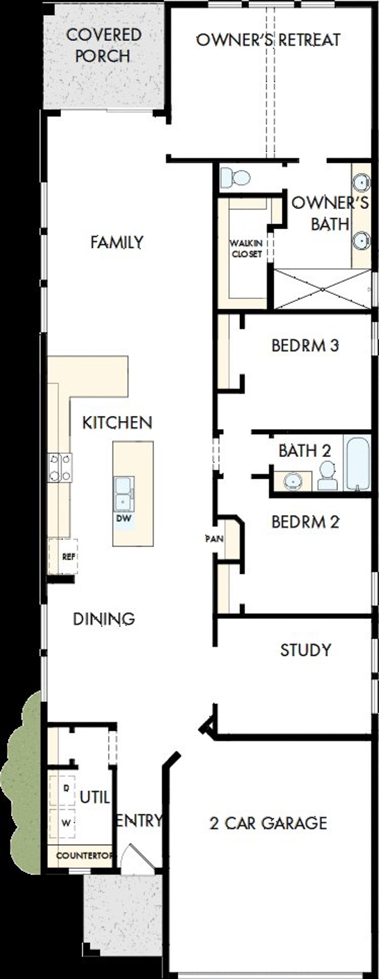 2D floor plan layout of this home in Sienna 40' Homesites, Missouri City, TX (Image 2).