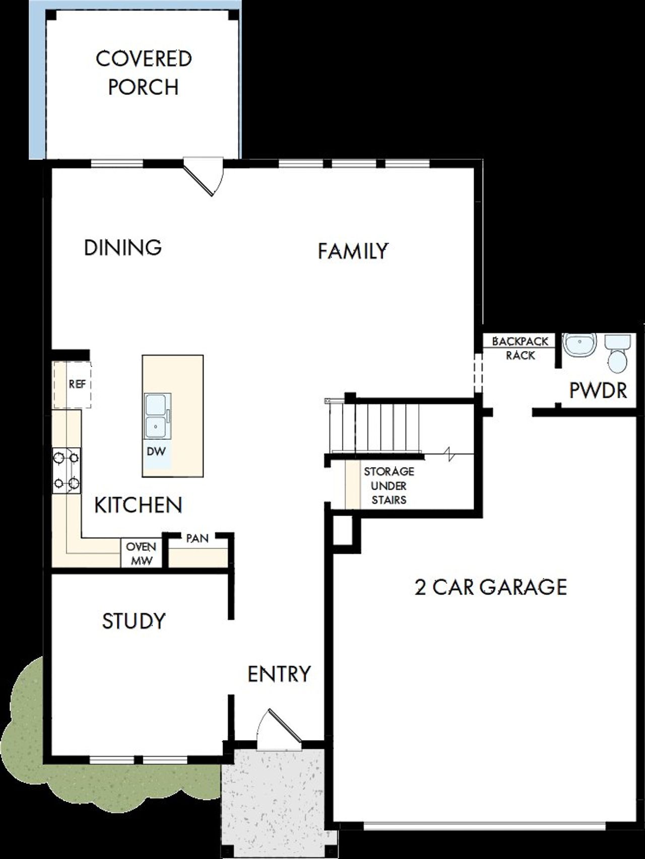 2D floor plan layout of this home in Serenity - The Village Collection, Fuquay Varina, NC (Image 2).