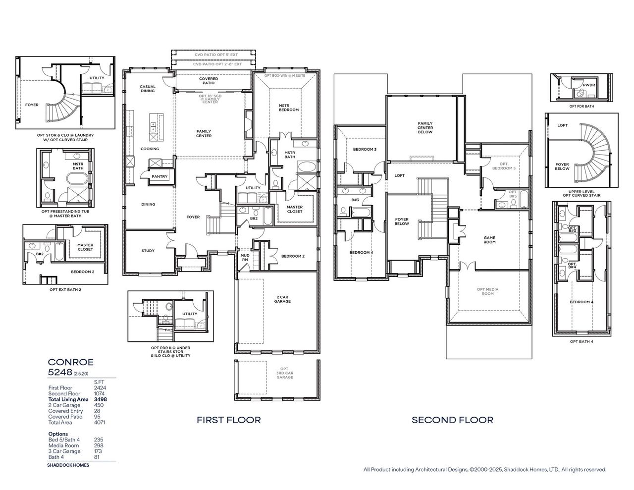 2D floor plan layout of this home in High Plains at Furst Ranch, Bartonville, TX (Image 2).